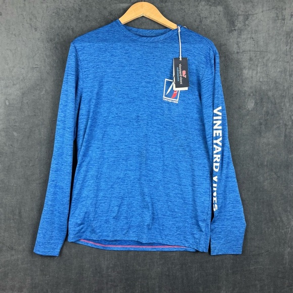 Vineyard Vines Smooth Sailing Harbor Performance Shirt in Vibrant Blue Sz S - Picture 1 of 9